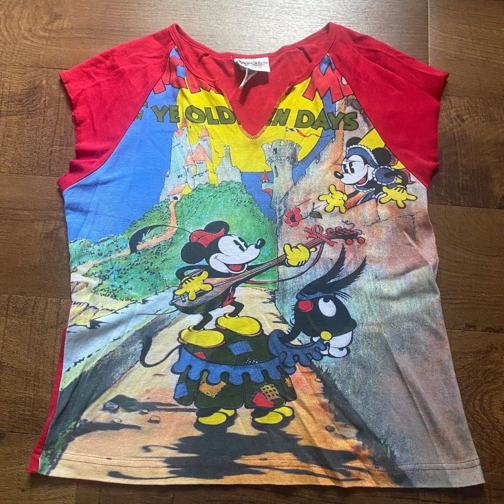 Vintage Disney mickey mouse ye olden days full print shirt